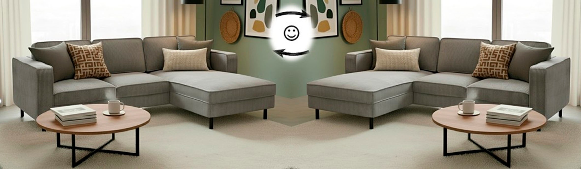 TRENDMANUFAKTUR Ecksofa "Watkins Couch wahlweise mit Schlaffunktion und Bettkasten,auch in Cord" Recamiere beidseitig montierbar, Sofa in L-Form, Breite 232 cm