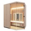 Infraworld Infrarotkabine TrioSol Prima 2 inkl. 5-teiligem gratis Zubehörset 152 x 120 x 201,5 cm (Gr. 1) Alpen-Zirbe