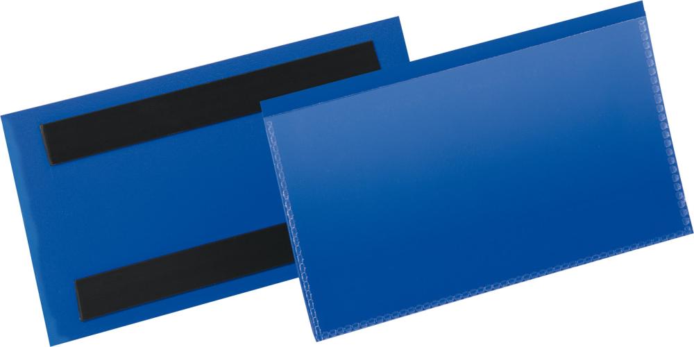 Etikettentasche B150xH67 mm blau; magnetisch VE 50 Stück - Gallery 1 Etikettentasche B150xH67 mm blau; magnetisch VE 50 Stück