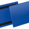 Etikettentasche B210xH148 mm A5 quer blau; magnetisch VE 50 Stück