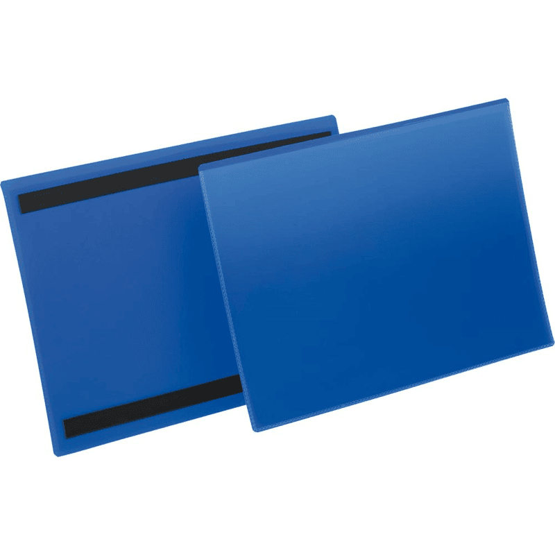 Etikettentasche B297xH210 mm A4 quer blau; magnetisch VE 50 Stück Etikettentasche B297xH210 mm A4 quer blau; magnetisch VE 50 Stück