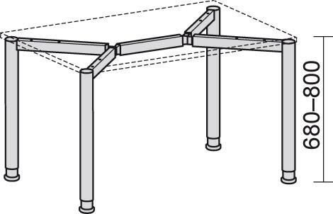 PC-Schreibtisch 135G r Ah2166x800/1130; 680-800 - Gallery 1 PC-Schreibtisch 135G r Ah2166x800/1130; 680-800