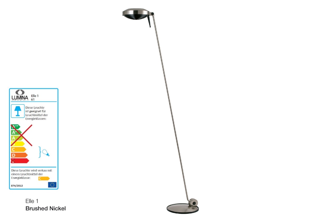 Elle 1 Stehlampe nickel gebürstet