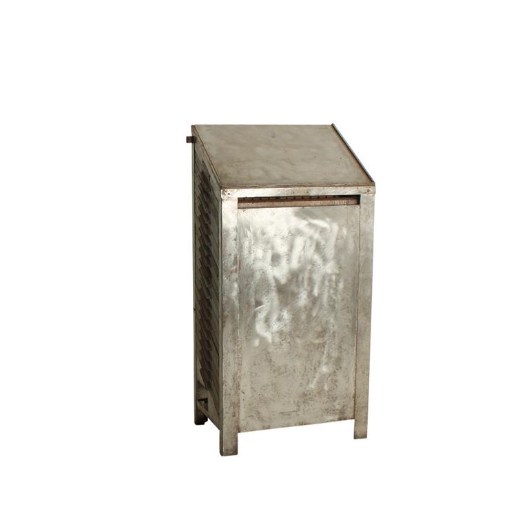 Ludow - Vintage Setzkasten Schrank silber