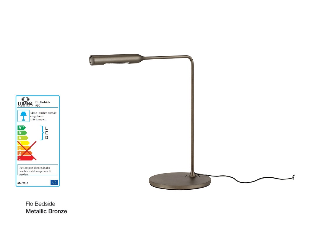 FLO Bedside Nachttischlampe bronze metallisch FLO Bedside Nachttischlampe bronze metallisch