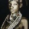 Gobelin Bild - Nyame Ruwa - Sepia ca. 125 x 195 cm gerahmt