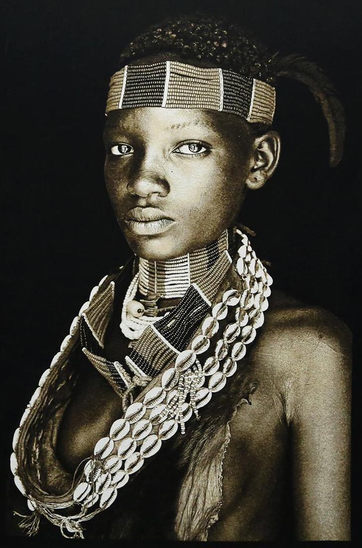 Gobelin Bild - Nyame Ruwa - Sepia ca. 125 x 195 cm gerahmt
