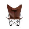 KS Chair Ledersessel Stahl schwarz, Cognac