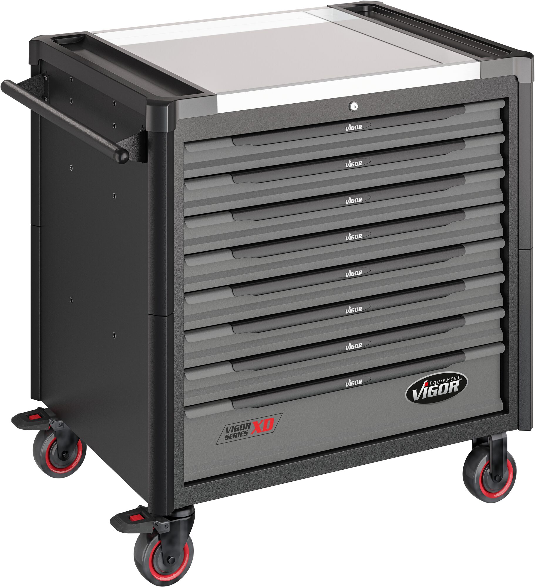 VIGOR Werkstattwagen Series XD extratief Edelstahl-Arbeitsplatte leer V4481-XD
