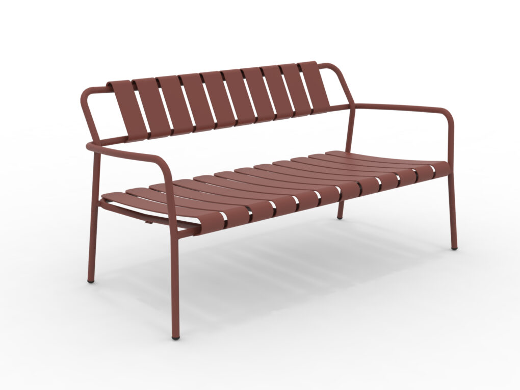 Verdea 2-Sitzer Gartenbank aus Aluminium terracotta