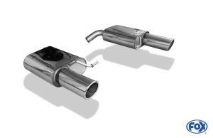 FOX Sportauspuff passend für VW Passat 3C 4-Motion - 3,2l Endschalldämpfer rechts/links - 1x100 Typ 16 rechts/links