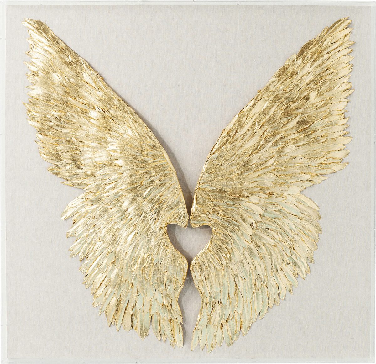 Wandschmuck Wings Gold-Weiß 120x120cm
