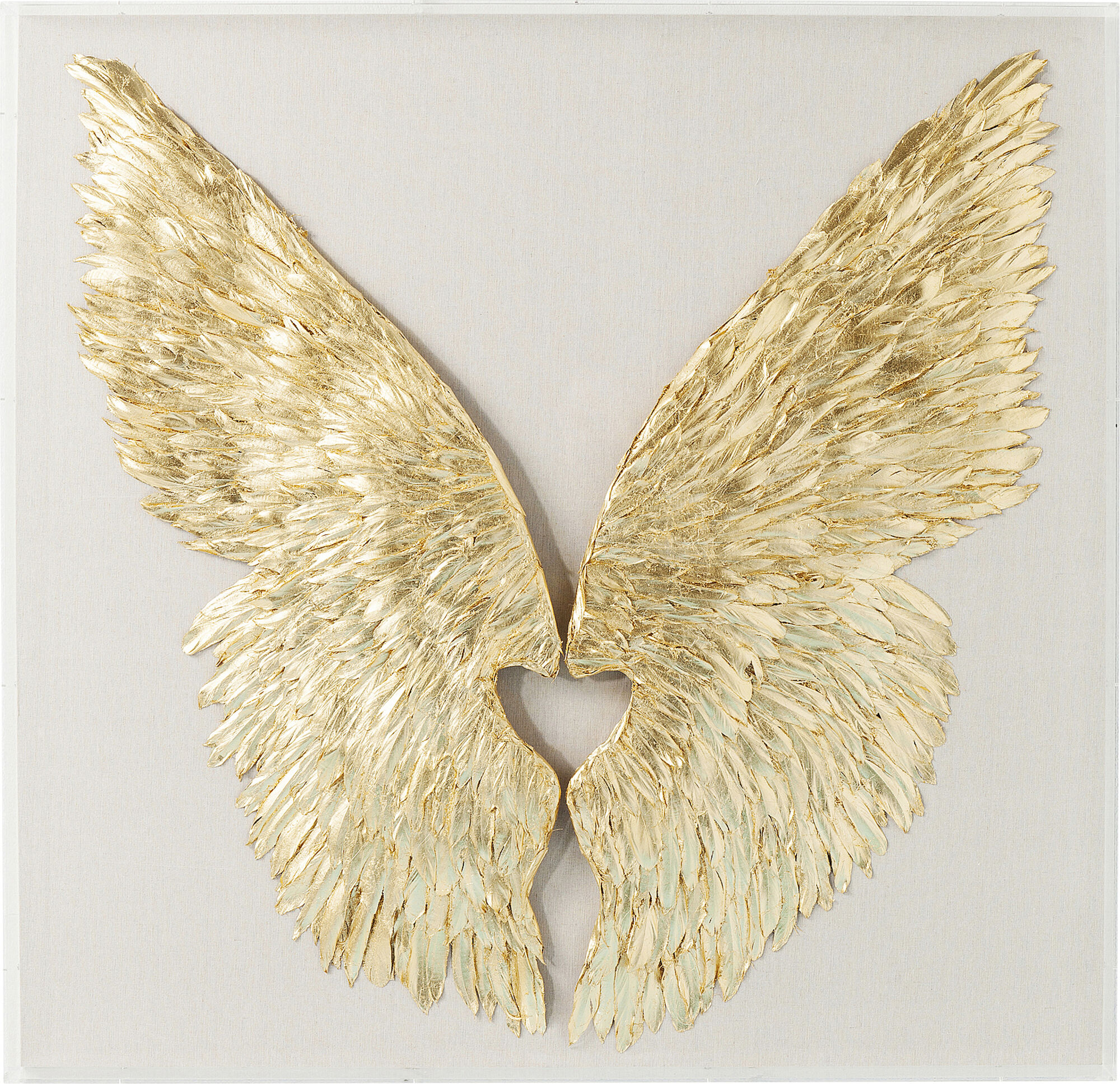 Wandschmuck Wings Gold-Weiß 120x120cm Wandschmuck Wings Gold-Weiß 120x120cm