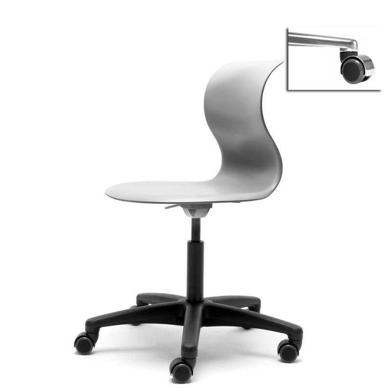Kinderstuhl Pro 5 granitgrau Polyamid Weich mit Chrom Abdeckung (für harte Böden...