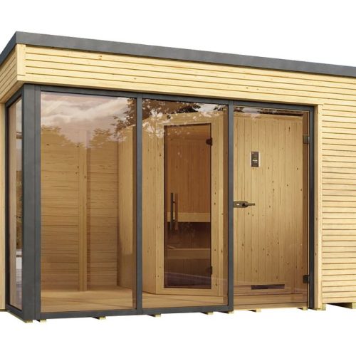 Weka Design-Saunahaus Cubilis inkl. Elementsauna 45/68 mm 7,5 kW Bio-Kombiofen BioS inkl. Steuerung Weka Design-Saunahaus Cubilis inkl. Elementsauna 45/68 mm 7,5 kW Bio-Kombiofen BioS inkl. Steuerung