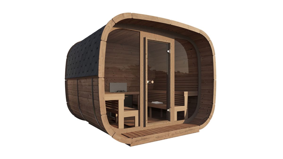 Weka Design Saunahaus Elva mit Thermoholz – 28/42 mm Thermoholz Ohne Ofen