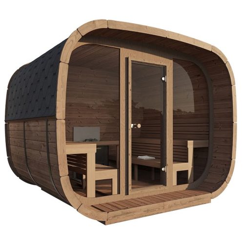 Weka Design Saunahaus Elva mit Thermoholz – 28/42 mm Thermoholz Ohne Ofen
