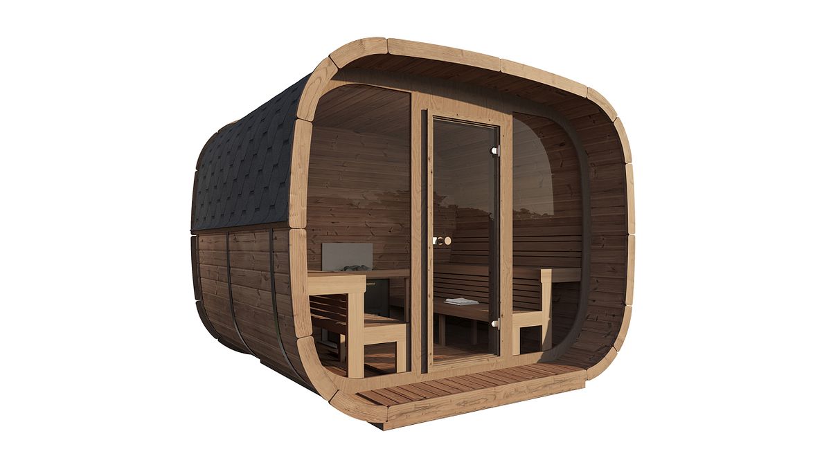 Weka Design Saunahaus Elva mit Thermoholz – 28/42 mm Thermoholz Ohne Ofen