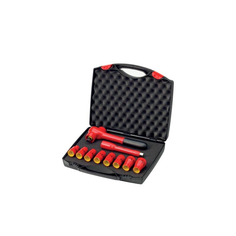 Wiha Werkzeug Set isoliert Umschaltknarre und Zubehör 10-tlg. 3/8" (33183) Wiha Werkzeug Set isoliert Umschaltknarre und Zubehör 10-tlg. 3/8" (33183)