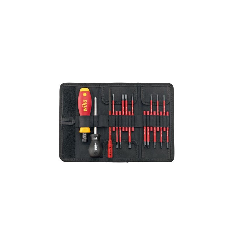 Wiha - WH36791 - Drehmoment-Schraubendreher Set TorqueVario®-S electric gemischt 18-tlg. variabel einstellbare Drehmomentbegrenzung in Tasche (36791) 0,8-5,0 Nm