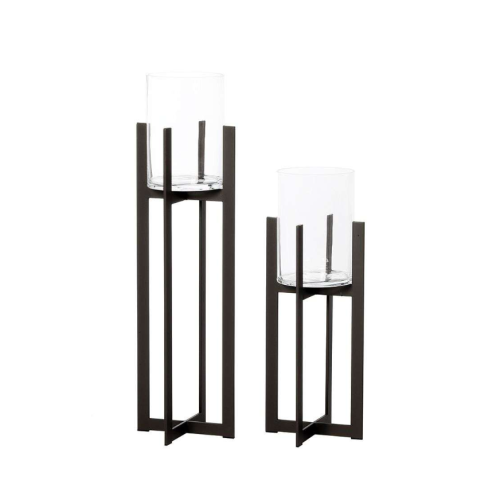 Windlicht Bolton - Elegantes Windlicht aus Eisen, schlichtes & warmes Design für...