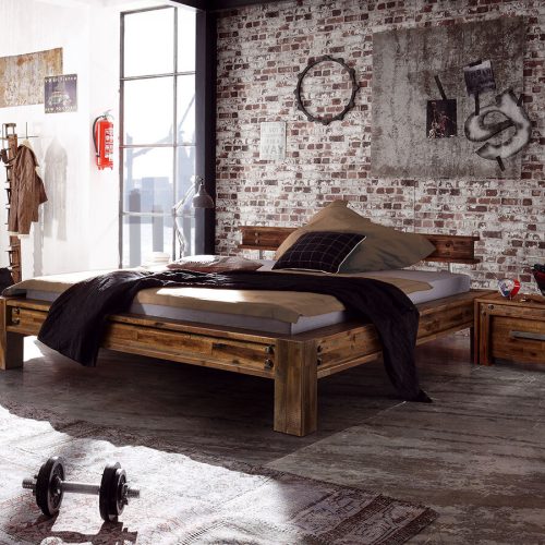 Xpress Hasena San Luca Akazienbett Vintage 160 x 200 cm Akazie Vintage brown, lackiert (62)