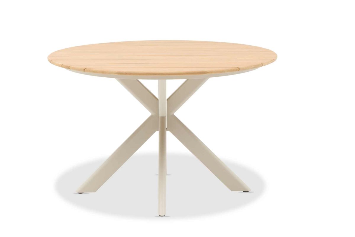XX Runder Esstisch mit Teak Oberfläche Outdoor Mokka